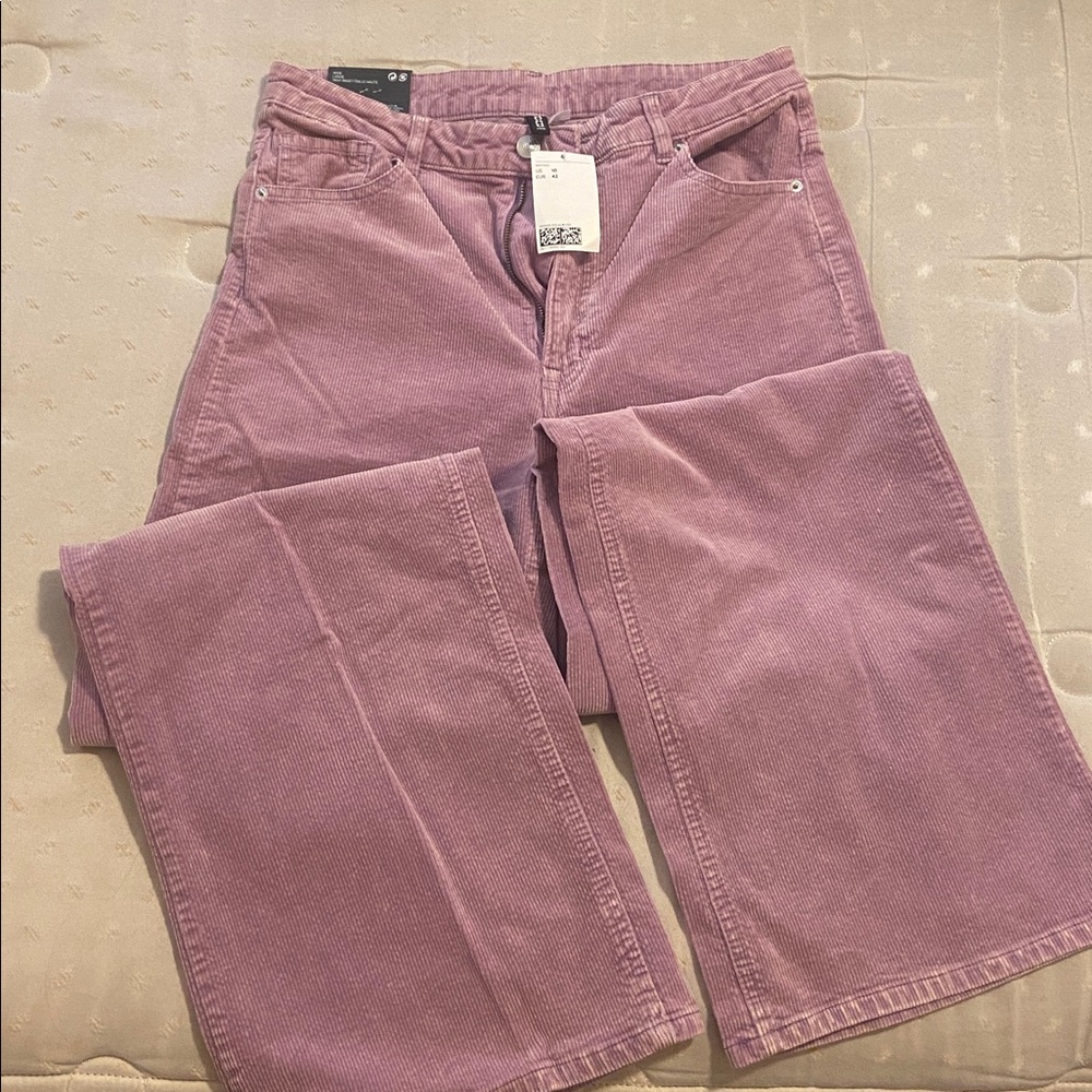 H&M Lavender  Corduroy Pants NWT